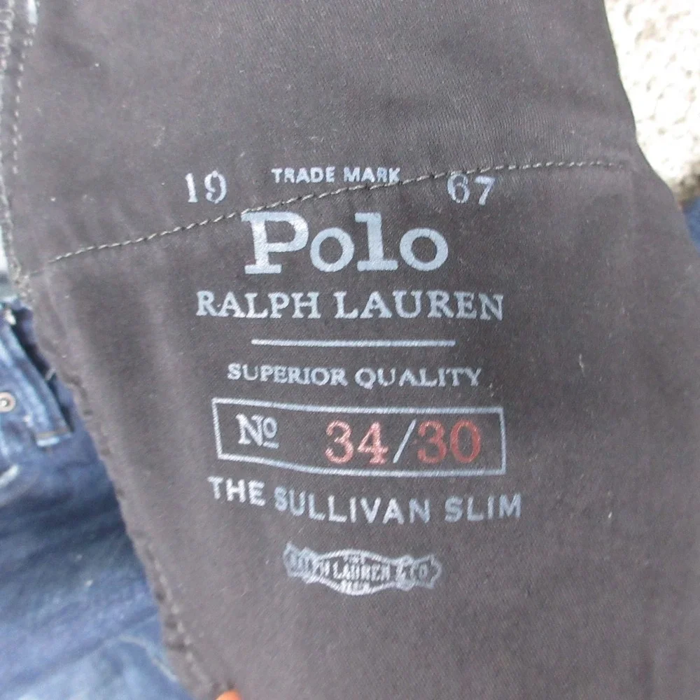 Polo Ralph Lauren Jeans Mens 34x30 Blue Sullivan Slim Moto Biker Fade Denim Pant